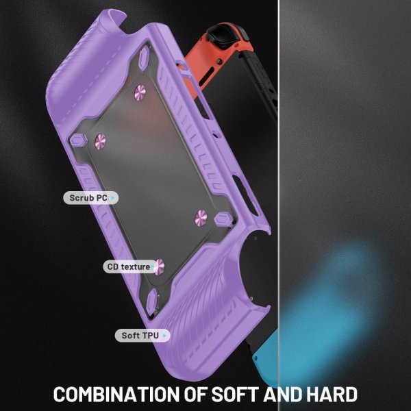 Iskunkestävä suojakuori Nintendo Switch OLED -konsolille, violetti