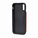 iPhone X/iPhone Xs Kuoret, taitettava korttipidike, ruskea