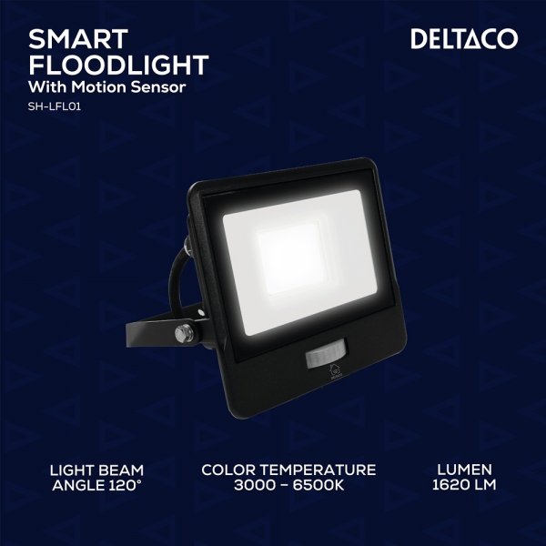 Deltaco Smart Home Liiketunnistimella varustettu valonheitin 20W