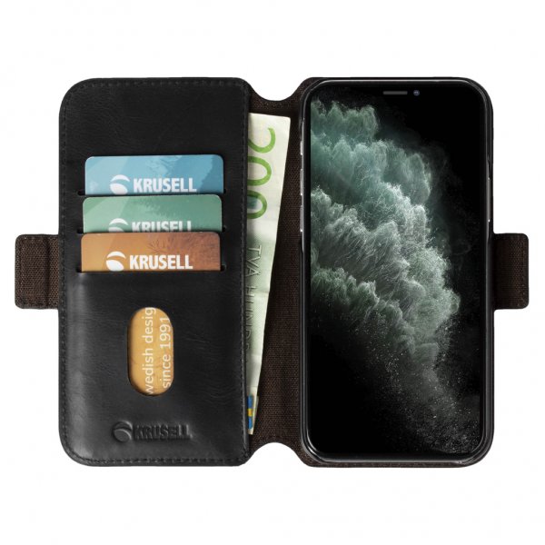 Krusell iPhone 12 Mini -kotelo, Sunne PhoneWallet Vintage Black