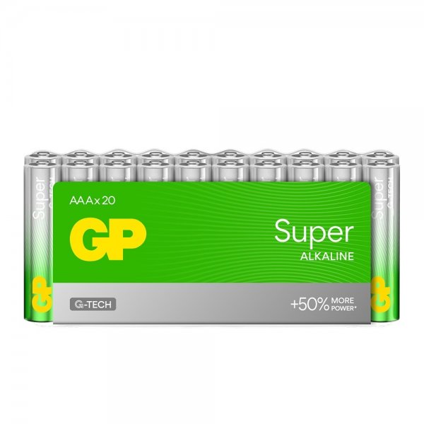 GP Super Alkaline AAA-paristo 24A/LR03 20 kpl:n pakkaus