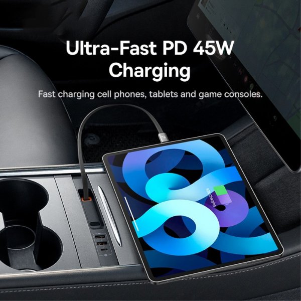 Baseus T-Space Series USB-keskitin Teslaan, 45W