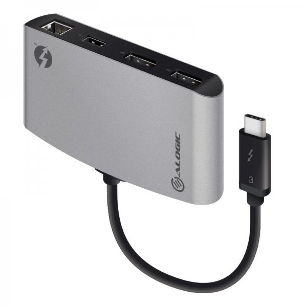 ALOGIC ThunderBolt 3 Dual DisplayPort kannettava telakointiasema 4K