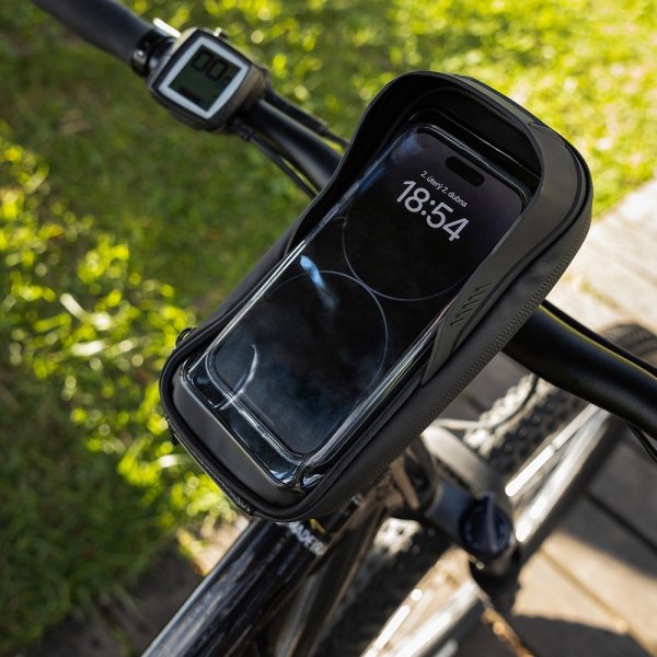 Kiinteä puhelinlaukku polkupyörään Bikee Bag 2, musta