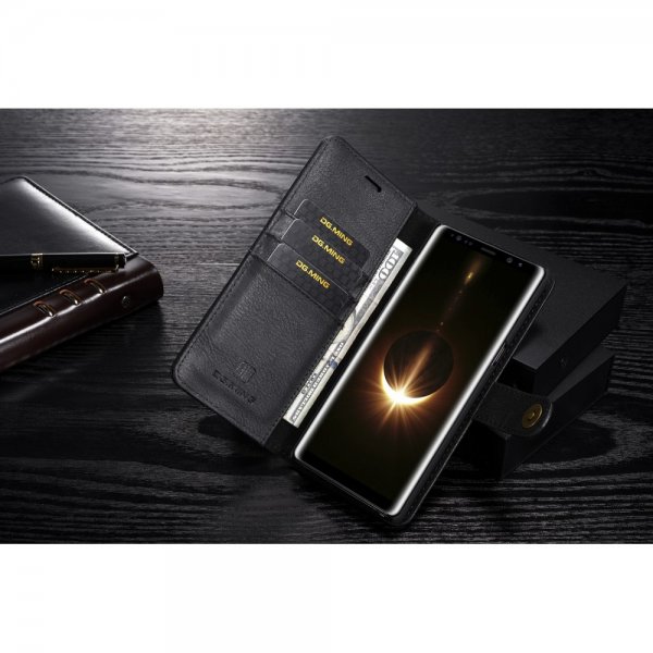 Dg.Ming Samsung Galaxy Note 8 Lompakkokotelo Irrotettava kuori, musta