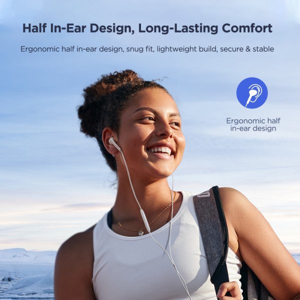 Joyroom Langalliset Kuulokkeet EC05 USB-C Valkoinen