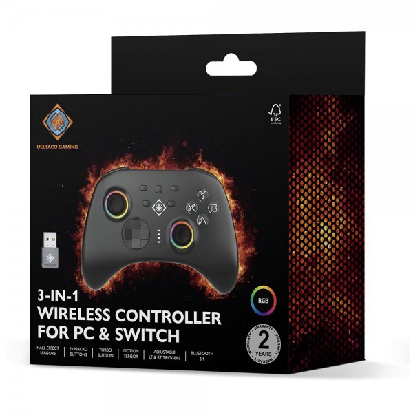 Deltaco Gaming Langaton Ohjain 3-in-1
