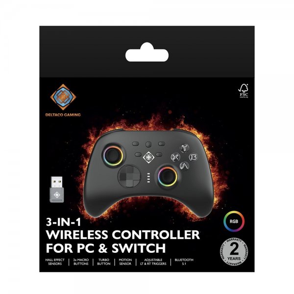 Deltaco Gaming Langaton Ohjain 3-in-1