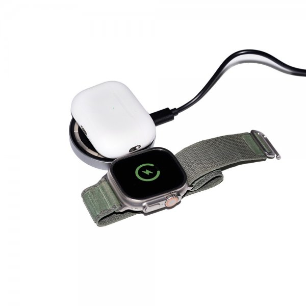 Deltaco Langaton laturi 2-in-1 Läpinäkyvä MagSafe