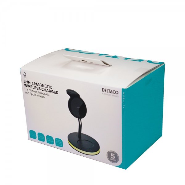 Deltaco Langaton Laturi 3-in-1 MagSafe