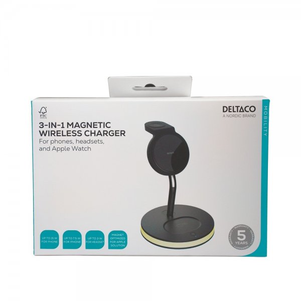 Deltaco Langaton Laturi 3-in-1 MagSafe