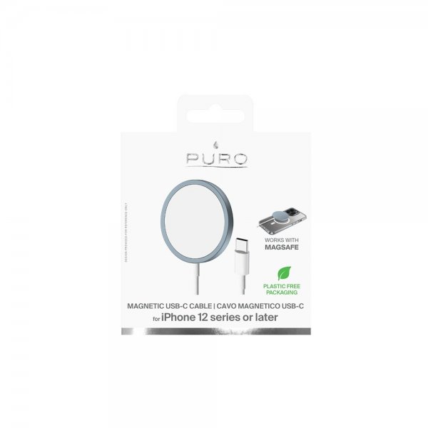 Puro Langaton Laturi Magneettinen USB-C Latauskaapeli MagSafe Sininen