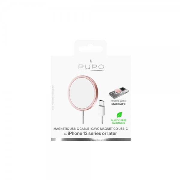 Puro Langaton Laturi Magneettinen USB-C Latauskaapeli MagSafe Pinkki