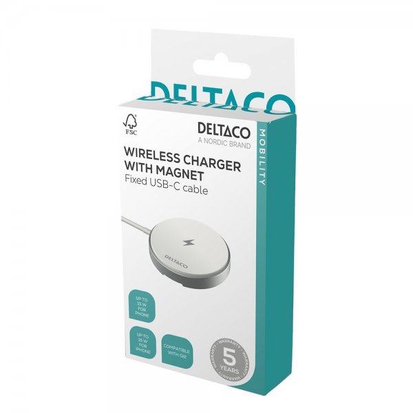 Deltaco Langaton Laturi jalustatoiminnolla 15W MagSafe