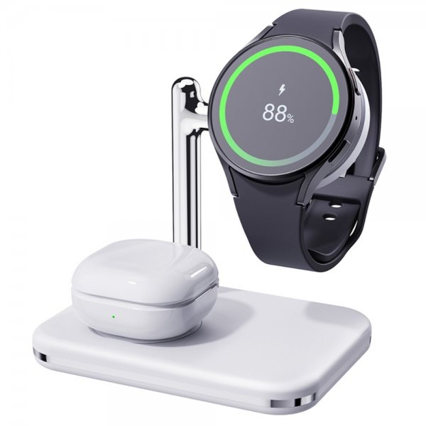 Langaton laturi V8S 2-in-1 Samsung Galaxy Watch/Buds Valkoinen