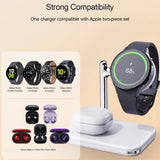 Langaton laturi V8S 2-in-1 Samsung Galaxy Watch/Buds Valkoinen