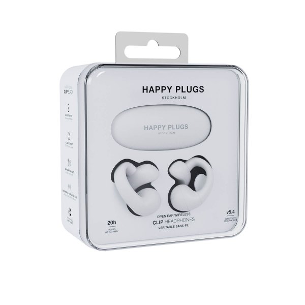 Happy Plugs Langattomat Kuulokkeet Clip Open Ear Wireless Valkoinen