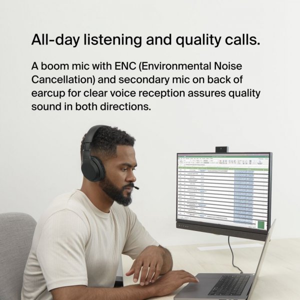 Belkin Langattomat SoundForm Adapt Over-Ear-kuulokkeet, musta