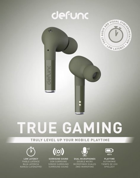 Defunc True Gaming Langattomat kuulokkeet, vihreä