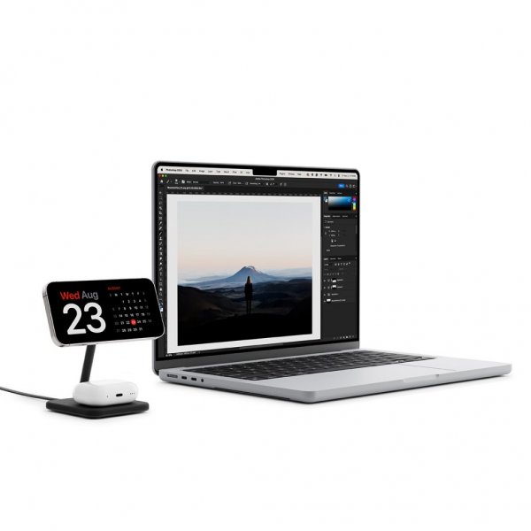 Twelve South Langaton Laturi HiRise 2 Deluxe Qi2 MagSafe Musta
