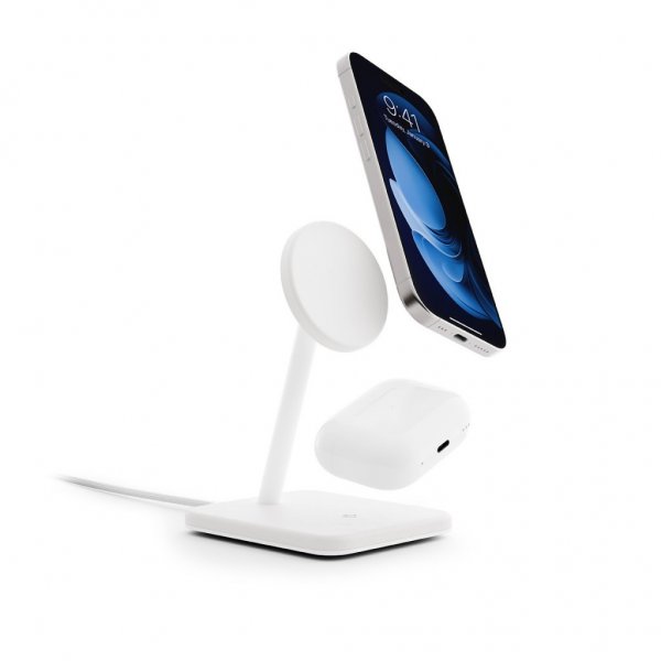 Twelve South Langaton Laturi HiRise 2 Deluxe Qi2 MagSafe Valkoinen