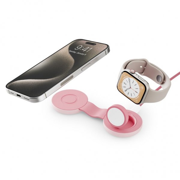 Twelve South Langaton Laturi ButterFly SE 2-in-1 Qi2 MagSafe Pinkki