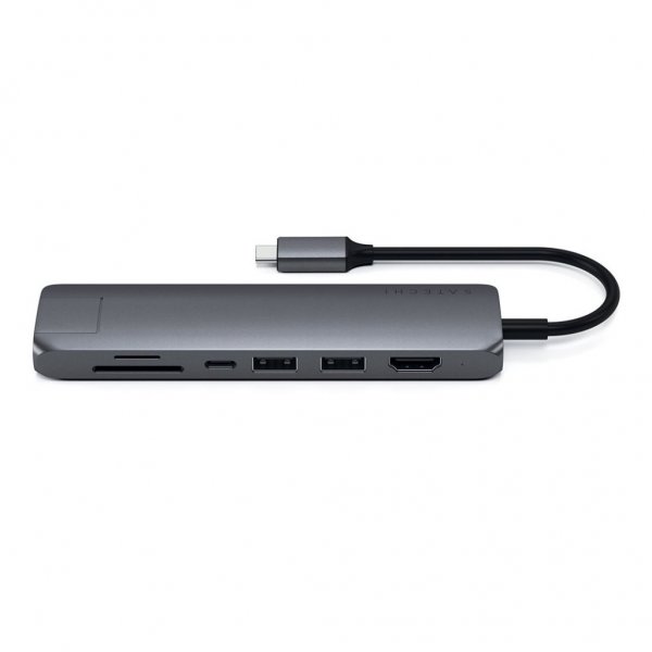 Satechi Slim USB-C MultiPort Ethernetillä, tähtiharmaa