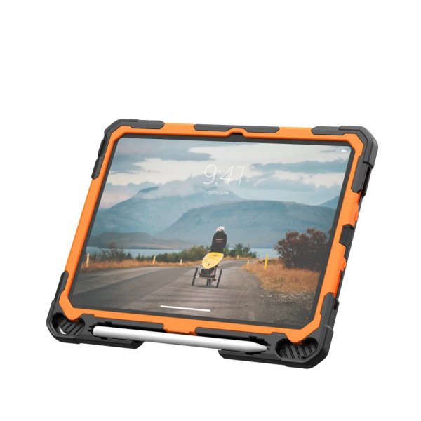 Urban Armor Gear (UAG) iPad 10.9 (10. sukupolvi)/iPad 11 (A16) Plasma Kickstand & Handstrap -suojakotelo, oranssi-musta