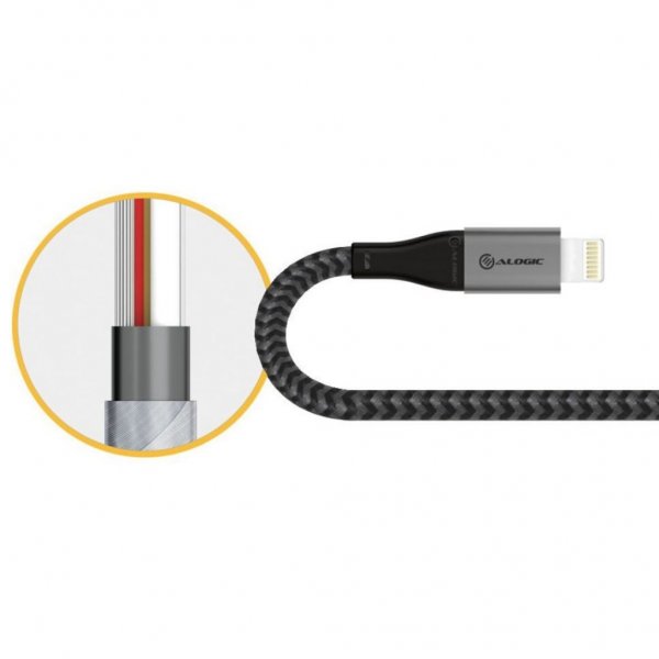 ALOGIC Ultra USB-C–Lightning-kaapeli 1,5 m harmaa
