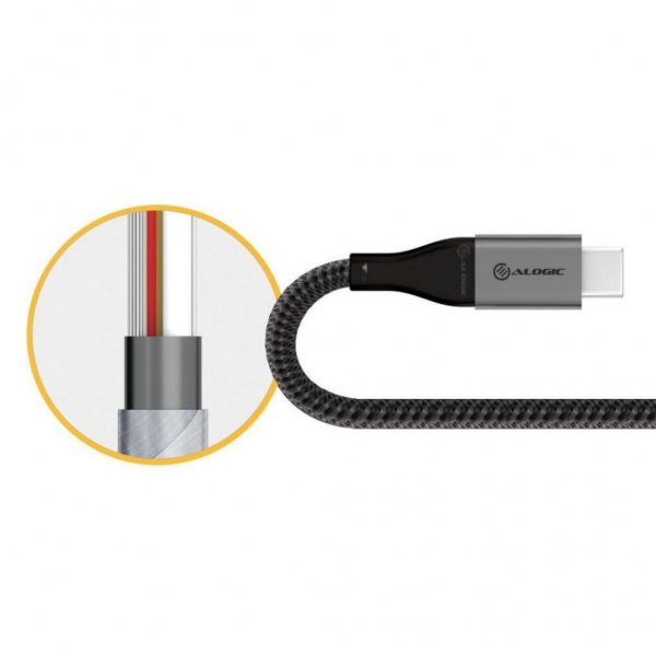 ALOGIC Ultra USB-C–USB-A-sovitin 15 cm avaruusharmaa