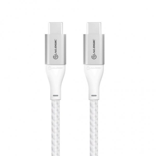 ALOGIC Ultra USB-C–USB-C-kaapeli 5A/480Mbps 1,5 metriä hopea
