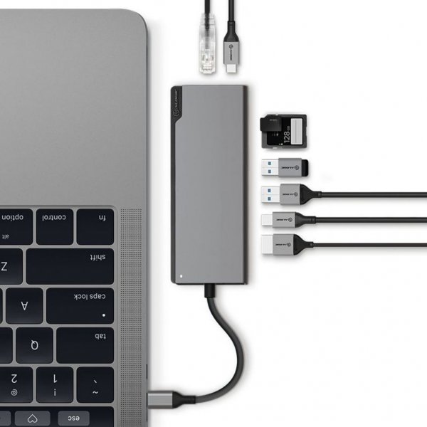 ALOGIC Ultra USB-C Dock PLUS - HDMI. MDP. USB. Ethernet. muistikortinlukija ja 100W PD Space Grey