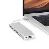 ALOGIC Ultra USB-C -telakka PLUS - HDMI. MDP. USB. Ethernet. muistikortinlukija ja 100W PD Hopea