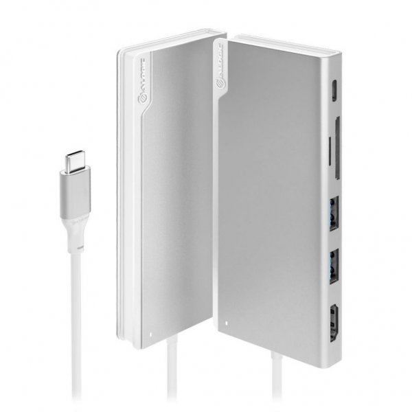 ALOGIC Ultra USB-C -telakointiasema UNI - HDMI. USB. SD-kortti 100W PD Hopea