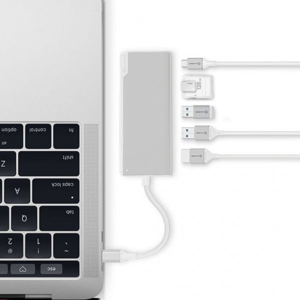 ALOGIC Ultra USB-C -telakointiasema UNI - HDMI. USB. SD-kortti 100W PD Hopea