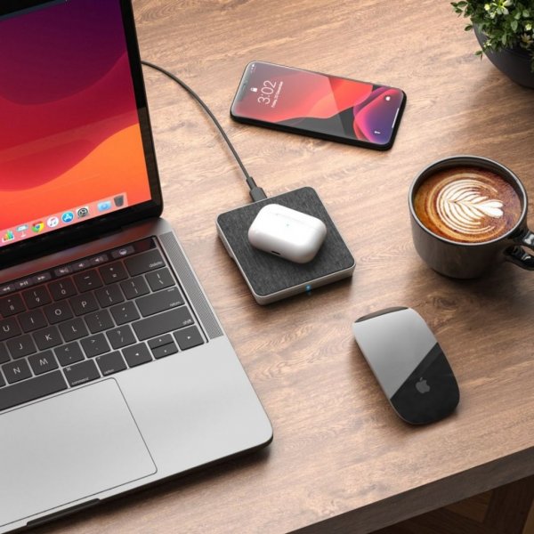 ALOGIC Langaton Laturi Qi-lataus 10W - USB-A–USB-C-kaapelilla Hopea