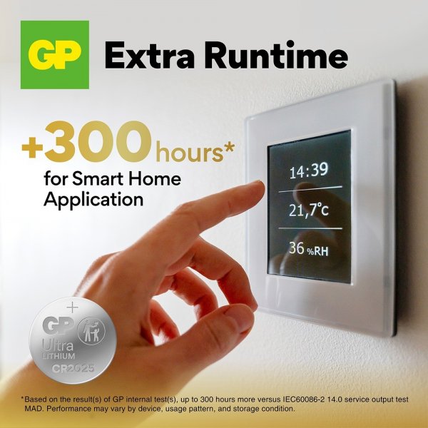 GP Ultra Lithium Nappiparisto CR2025 4 kpl:n pakkaus