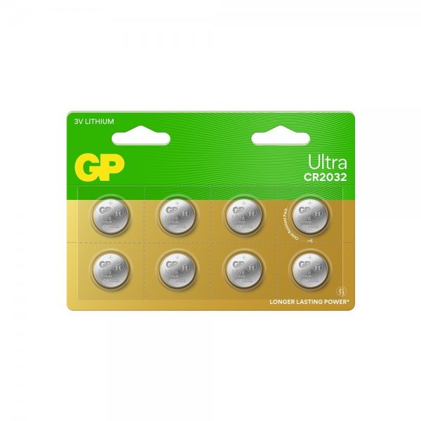 GP Ultra Lithium Nappiparisto CR2032 8 kpl:n pakkaus