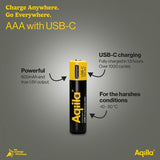 Aqiila Ladattava AAA-akku USB-C 4 kpl