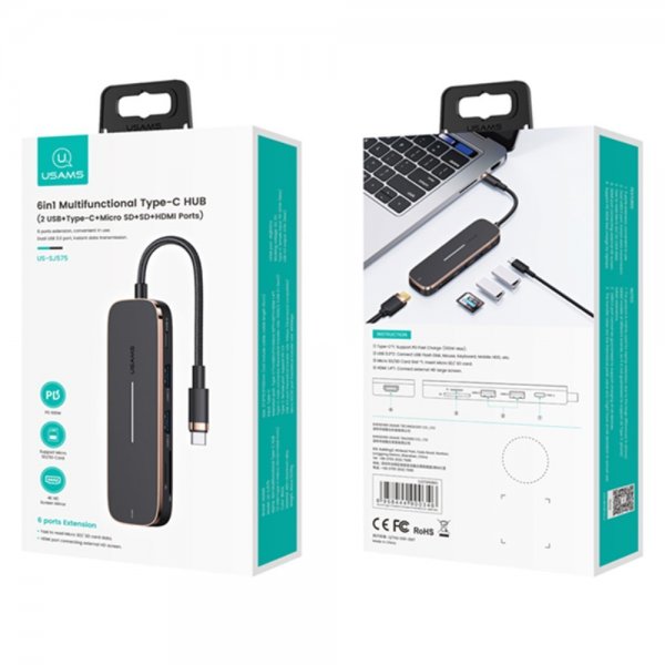 USAMS US-SJ575 USB-C-keskitin