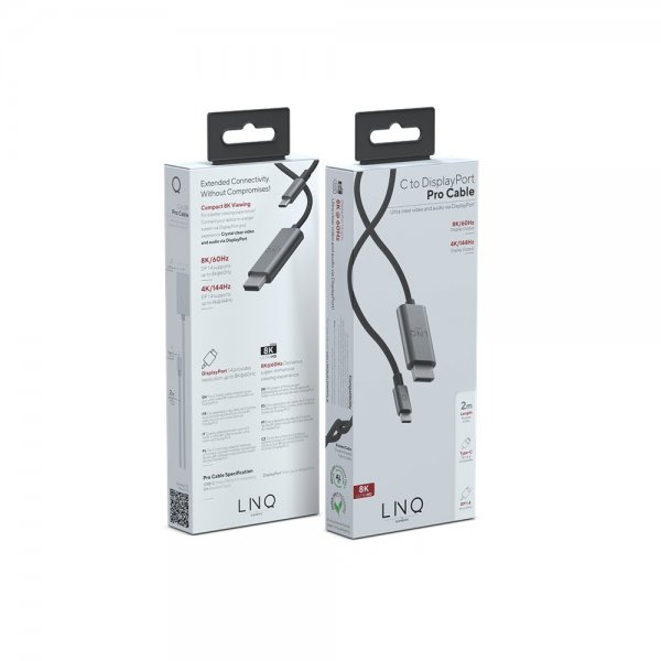 LINQ by Elements USB-C – DisplayPort 8K/60 Hz -kaapeli, 2 m