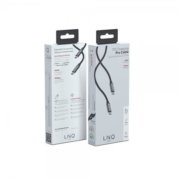 LINQ by Elements USB-C 3.2 PD 100W 10Gbps kaapeli 2m