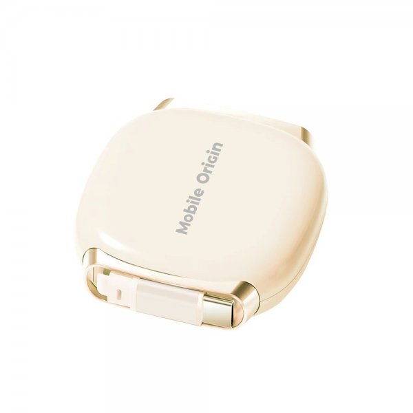 Mobile Origin USB-C -kaapeli 100W sisäänvedettävä kaapelirasia beige