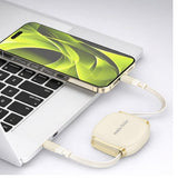 Mobile Origin USB-C -kaapeli 100W sisäänvedettävä kaapelirasia beige