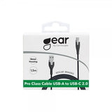Gear USB-C-kaapeli Kevlar 1,5 metriä Musta