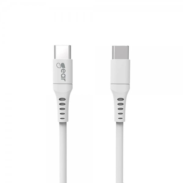 Gear USB-C–USB-C-kaapeli, 1 metri, valkoinen