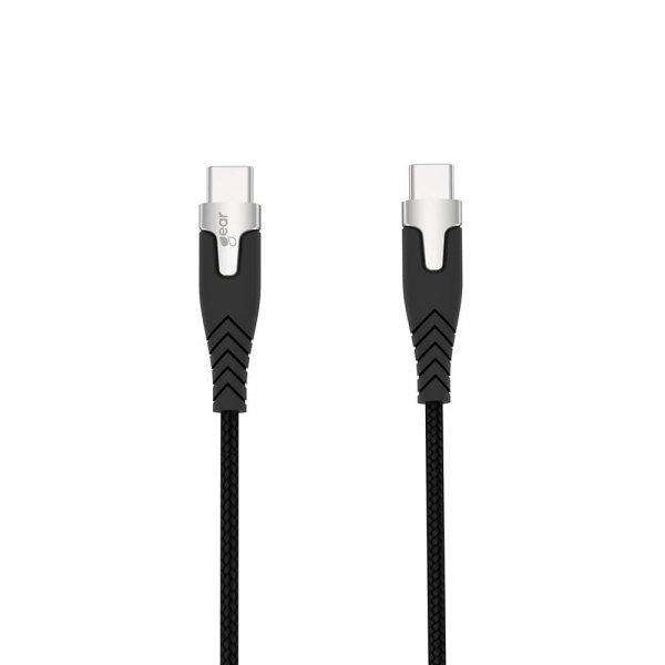 Gear USB-C–USB-C-kaapeli Kevlar 1,5 metriä Musta
