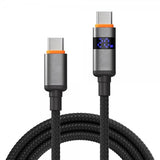 X2O USB-C–USB-C-kaapeli Longlife LED-näyttö 100W 1.5m Musta