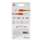 X2O USB-C-USB-C-kaapeli Superflex 60W 1.5m Oranssi