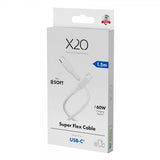 X2O USB-C–USB-C-kaapeli Superflex 60W 1.5m, valkoinen